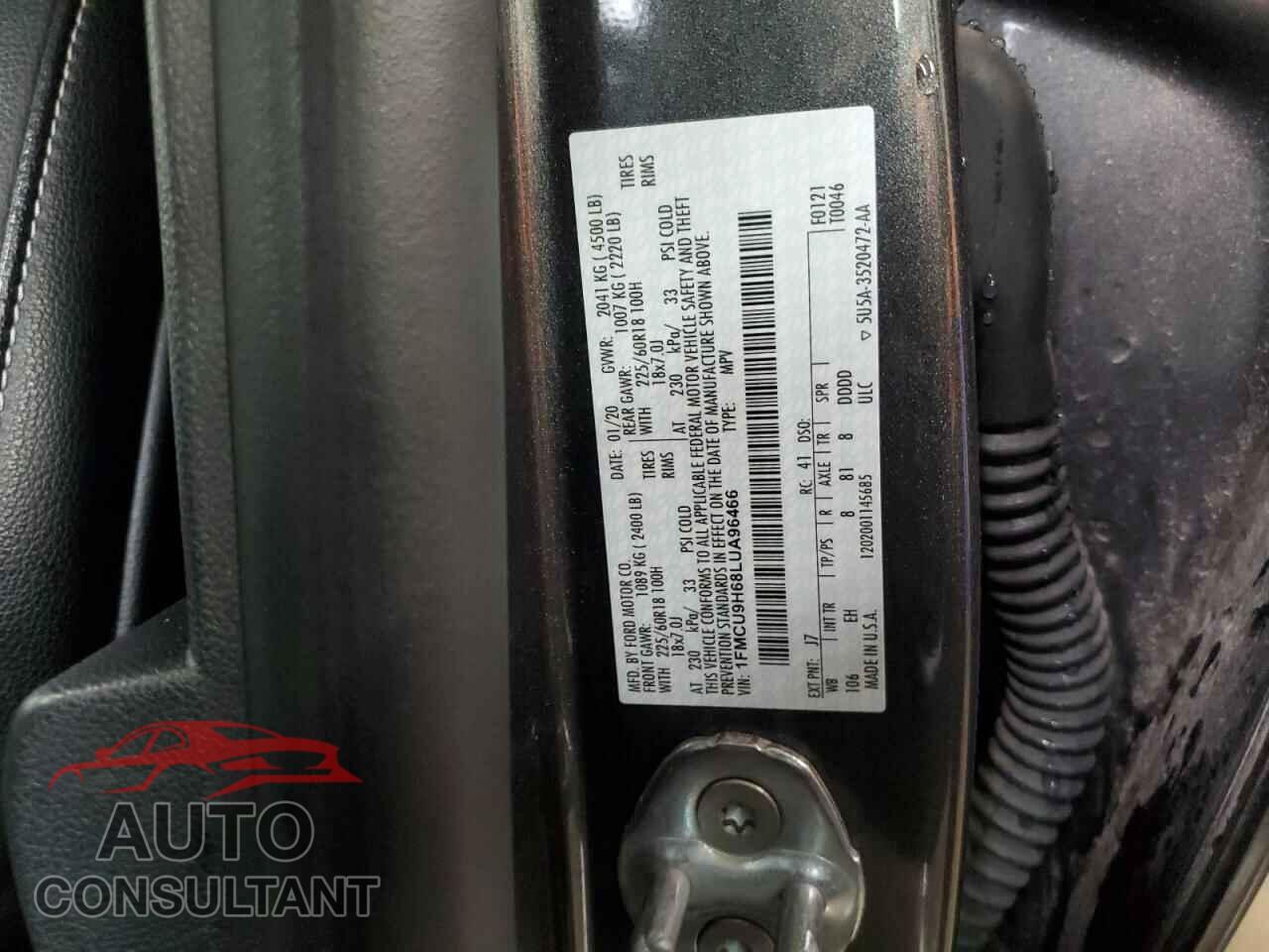 FORD ESCAPE 2020 - 1FMCU9H68LUA96466