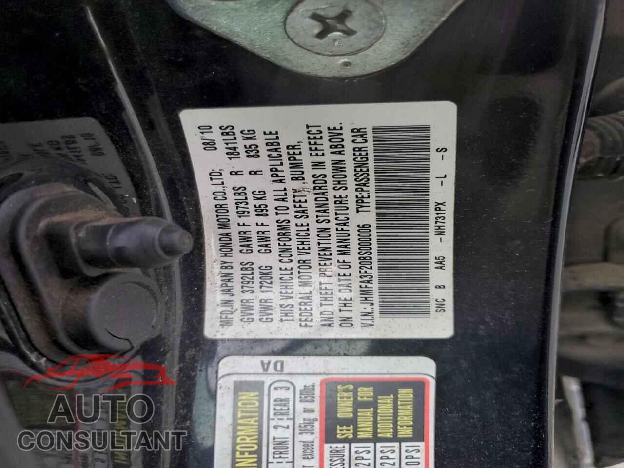 HONDA CIVIC 2011 - JHMFA3F20BS000006