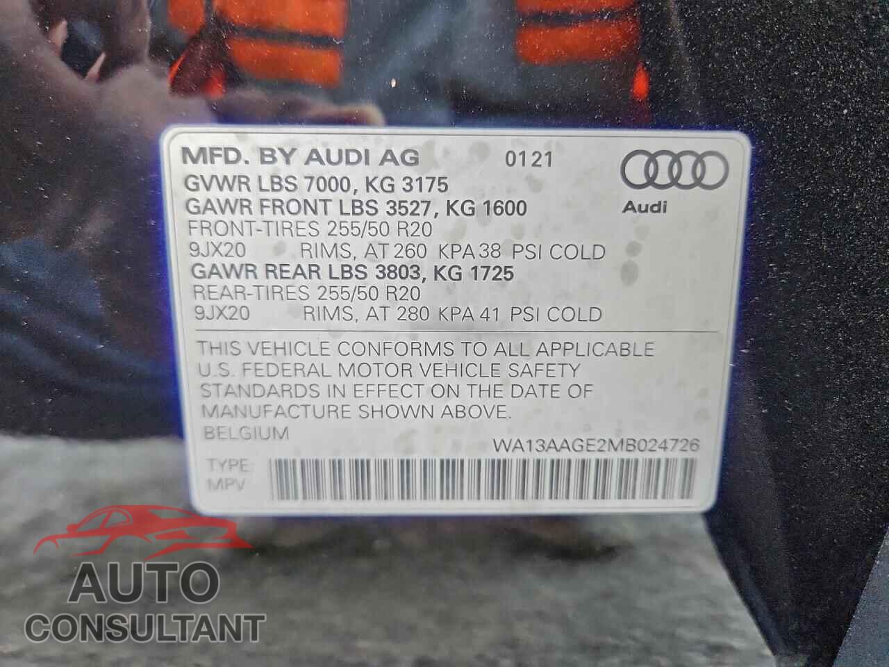 AUDI E-TRON 2021 - WA13AAGE2MB024726