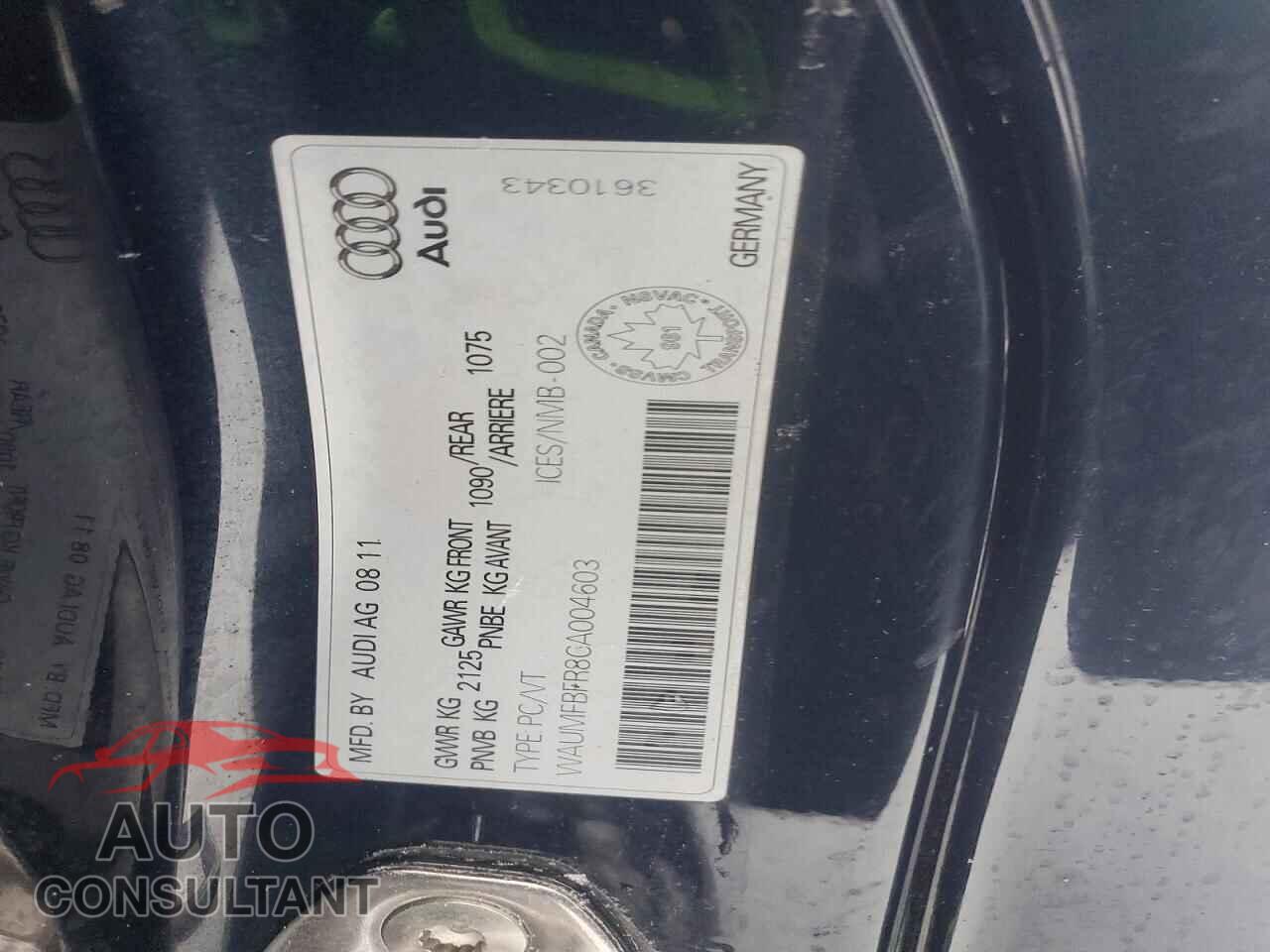 AUDI A5 2012 - WAUMFBFR8CA004603