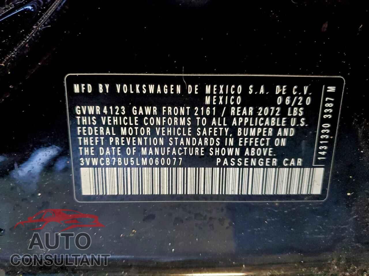 VOLKSWAGEN JETTA 2020 - 3VWCB7BU5LM060077