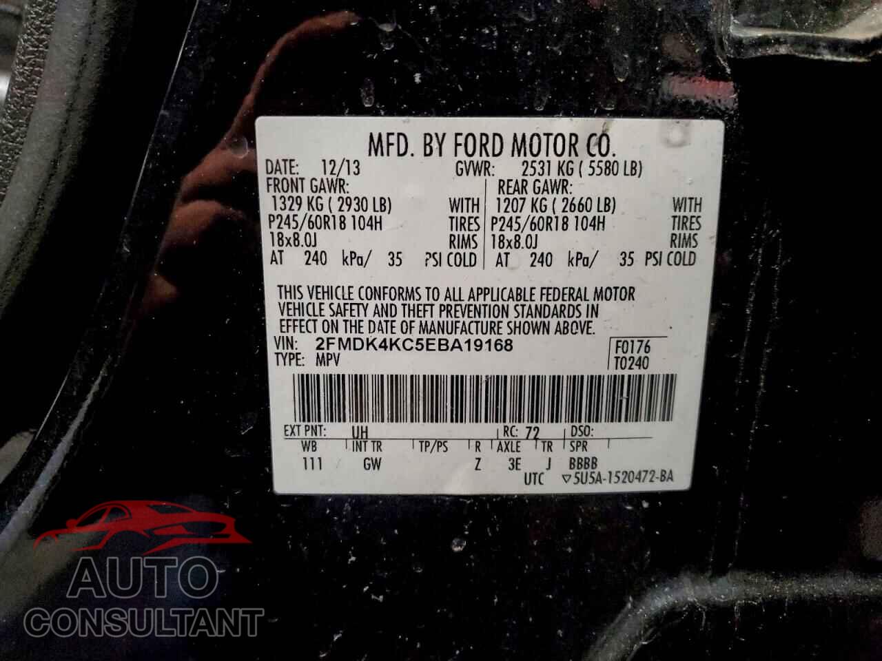 FORD EDGE 2014 - 2FMDK4KC5EBA19168