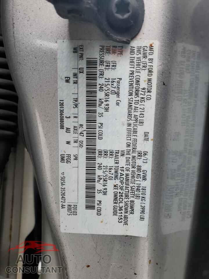 FORD FOCUS 2013 - 1FADP3F26DL361153