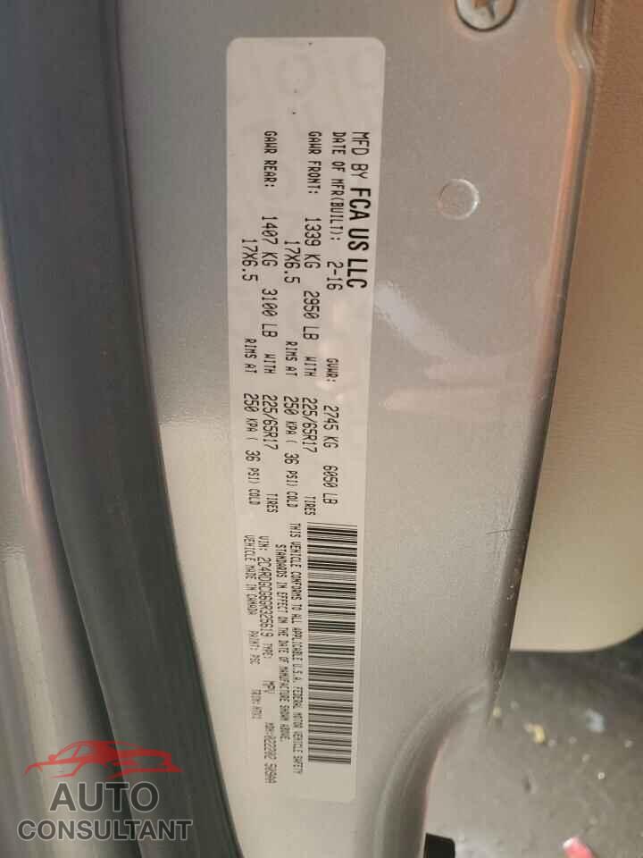DODGE CARAVAN 2016 - 2C4RDGCG6GR325619