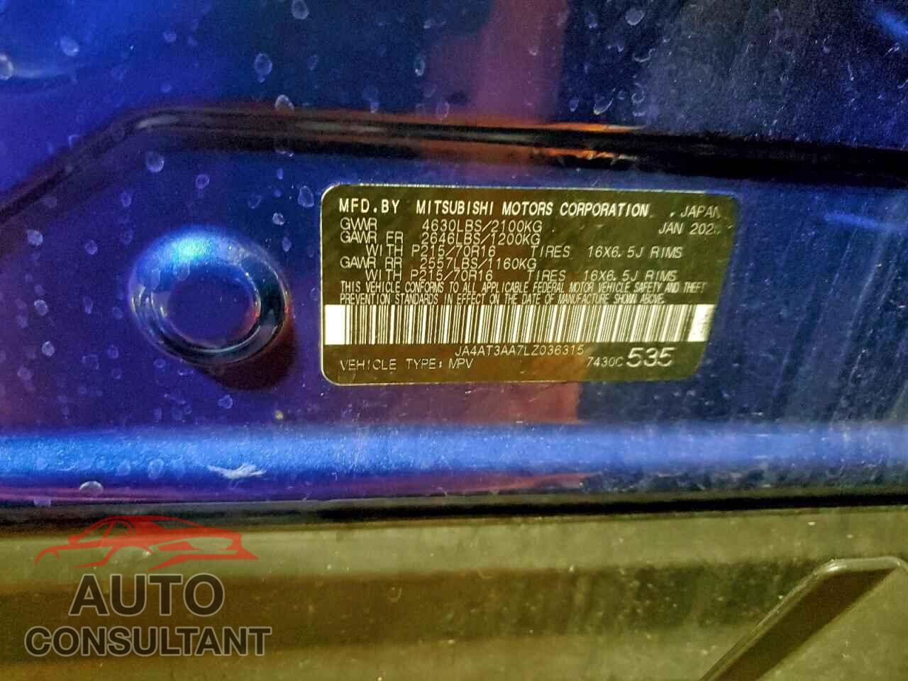 MITSUBISHI ECLIPSE 2020 - JA4AT3AA7LZ036315
