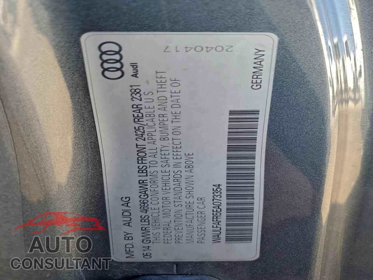 AUDI A5 2014 - WAULFAFR5EA073354