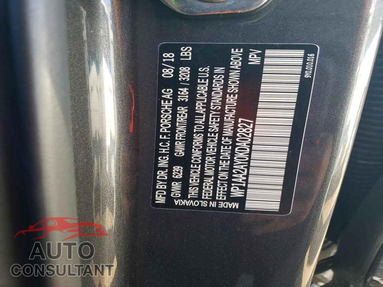 PORSCHE CAYENNE 2019 - WP1AA2AY0KDA02827