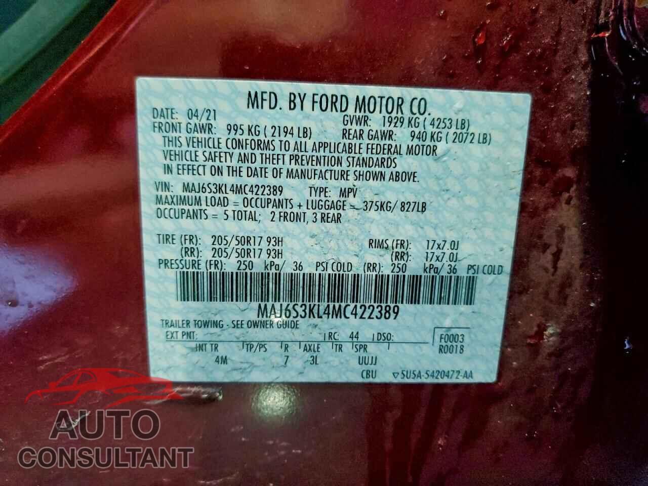FORD ECOSPORT 2021 - MAJ6S3KL4MC422389
