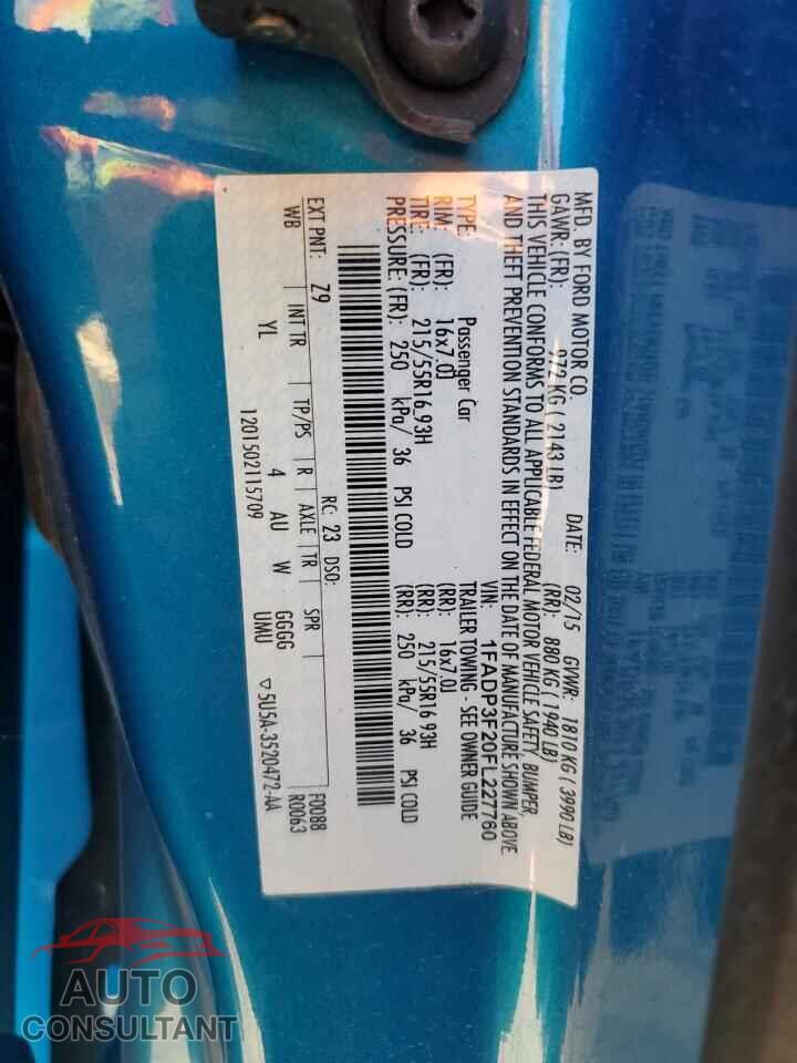 FORD FOCUS 2015 - 1FADP3F20FL227760