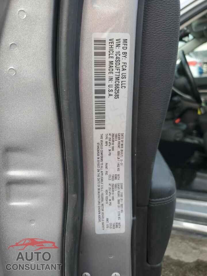 DODGE DURANGO 2021 - 1C4SDJFT7MC662585