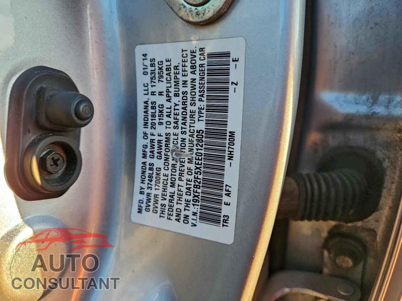 HONDA CIVIC 2014 - 19XFB2F5XEE012805