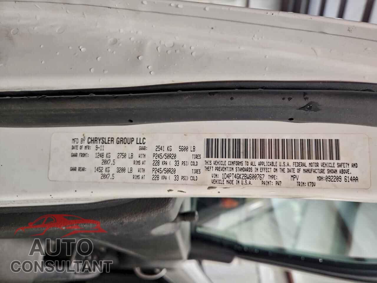 DODGE NITRO 2011 - 1D4PT4GK2BW600767
