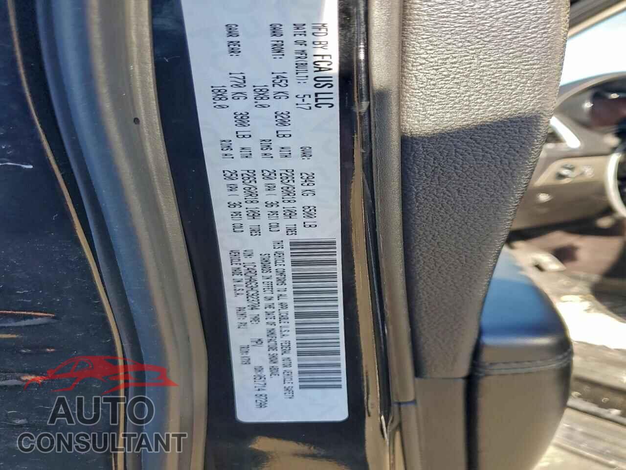 DODGE DURANGO 2017 - 1C4RDHAG3HC923704