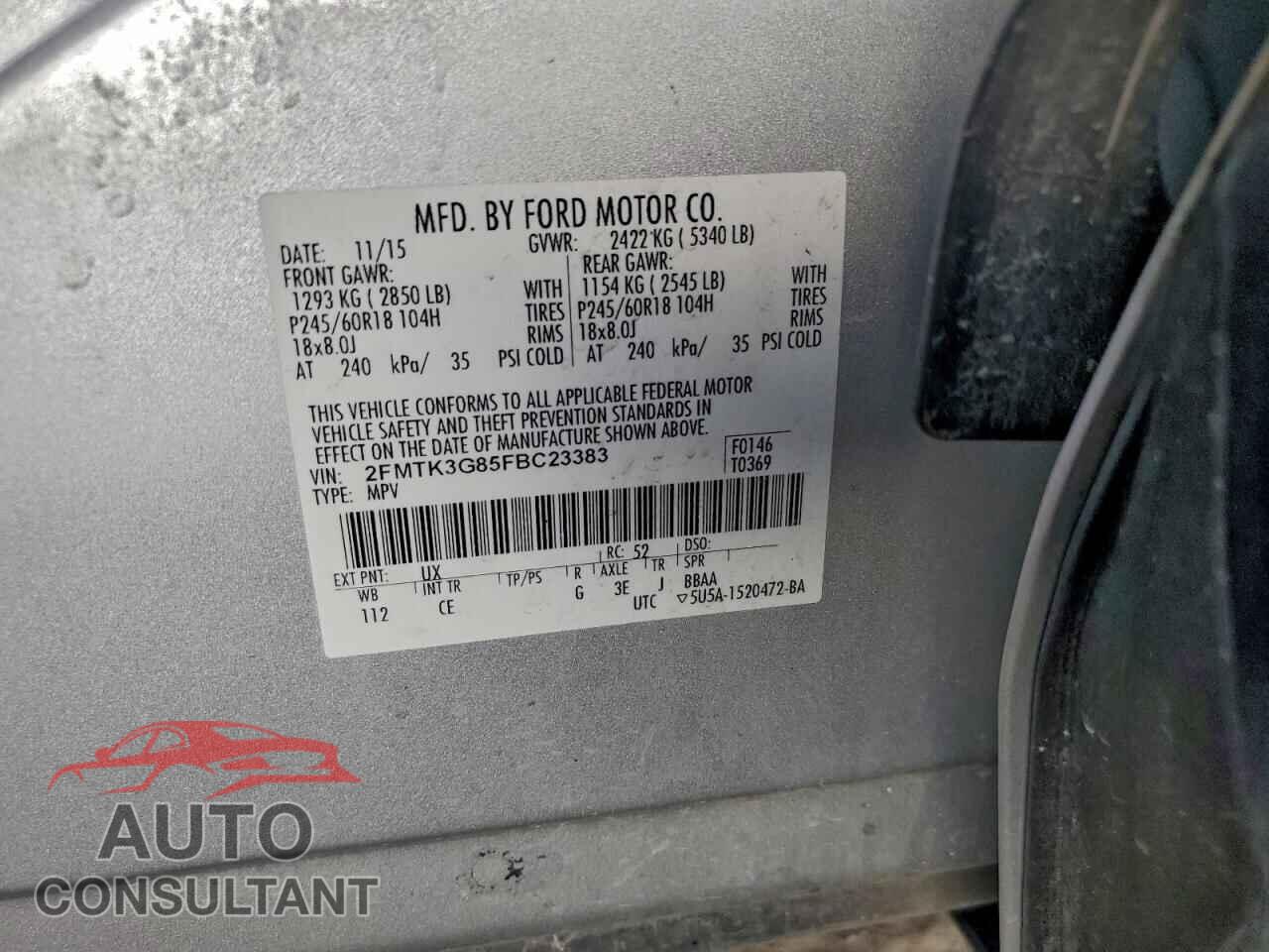 FORD EDGE 2015 - 2FMTK3G85FBC23383