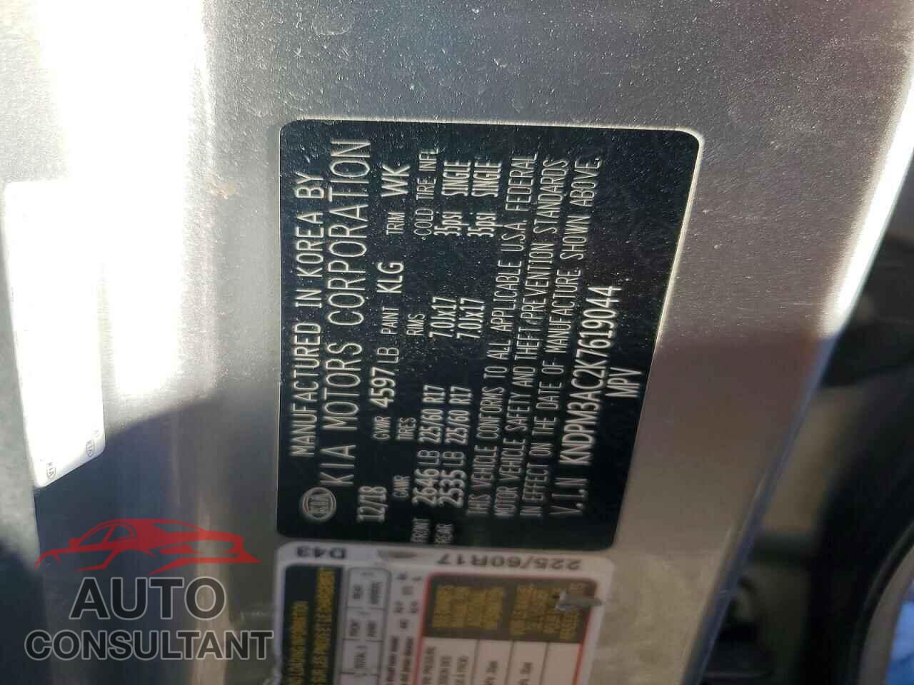 KIA SPORTAGE 2019 - KNDPM3AC2K7619044
