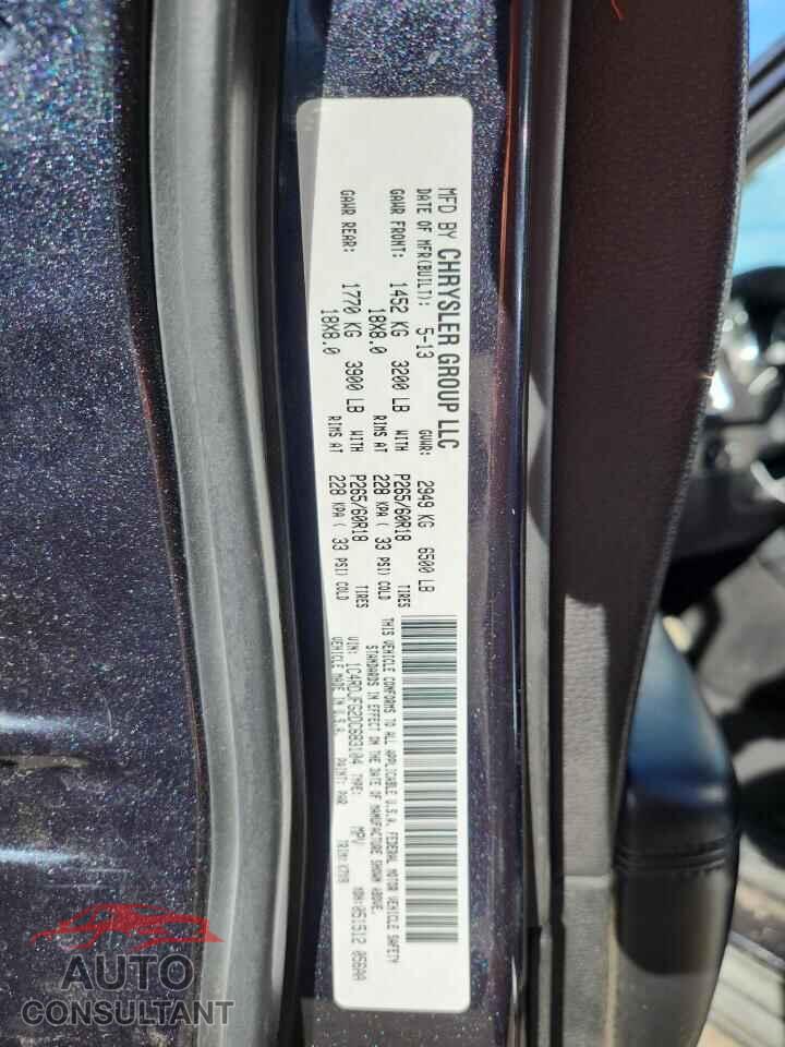 DODGE DURANGO 2013 - 1C4RDJFG2DC683104