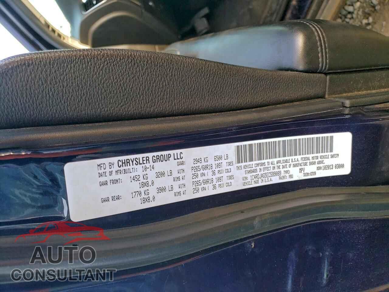 DODGE DURANGO 2014 - 1C4RDJAG5EC599089