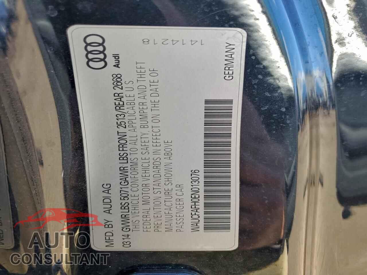 AUDI A5 2014 - WAUCFAFH0EN013076