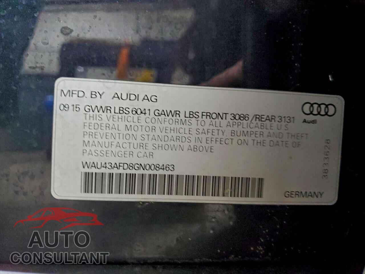 AUDI A8 2016 - WAU43AFD8GN008463