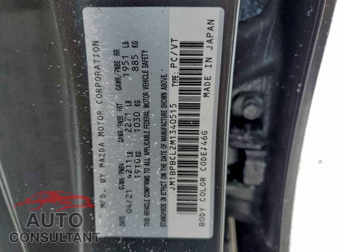 MAZDA 3 2021 - JM1BPBCL2M1340515