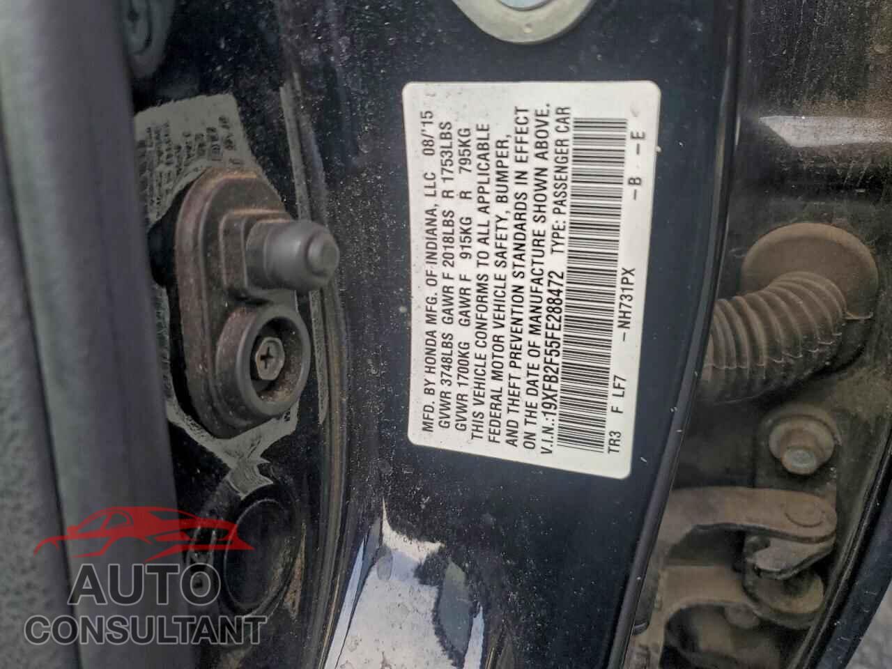 HONDA CIVIC 2015 - 19XFB2F55FE288472