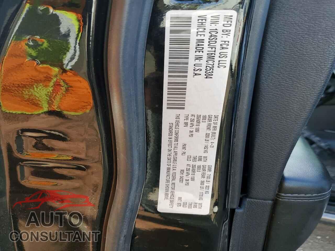 DODGE DURANGO 2021 - 1C4SDJFT6MC725384
