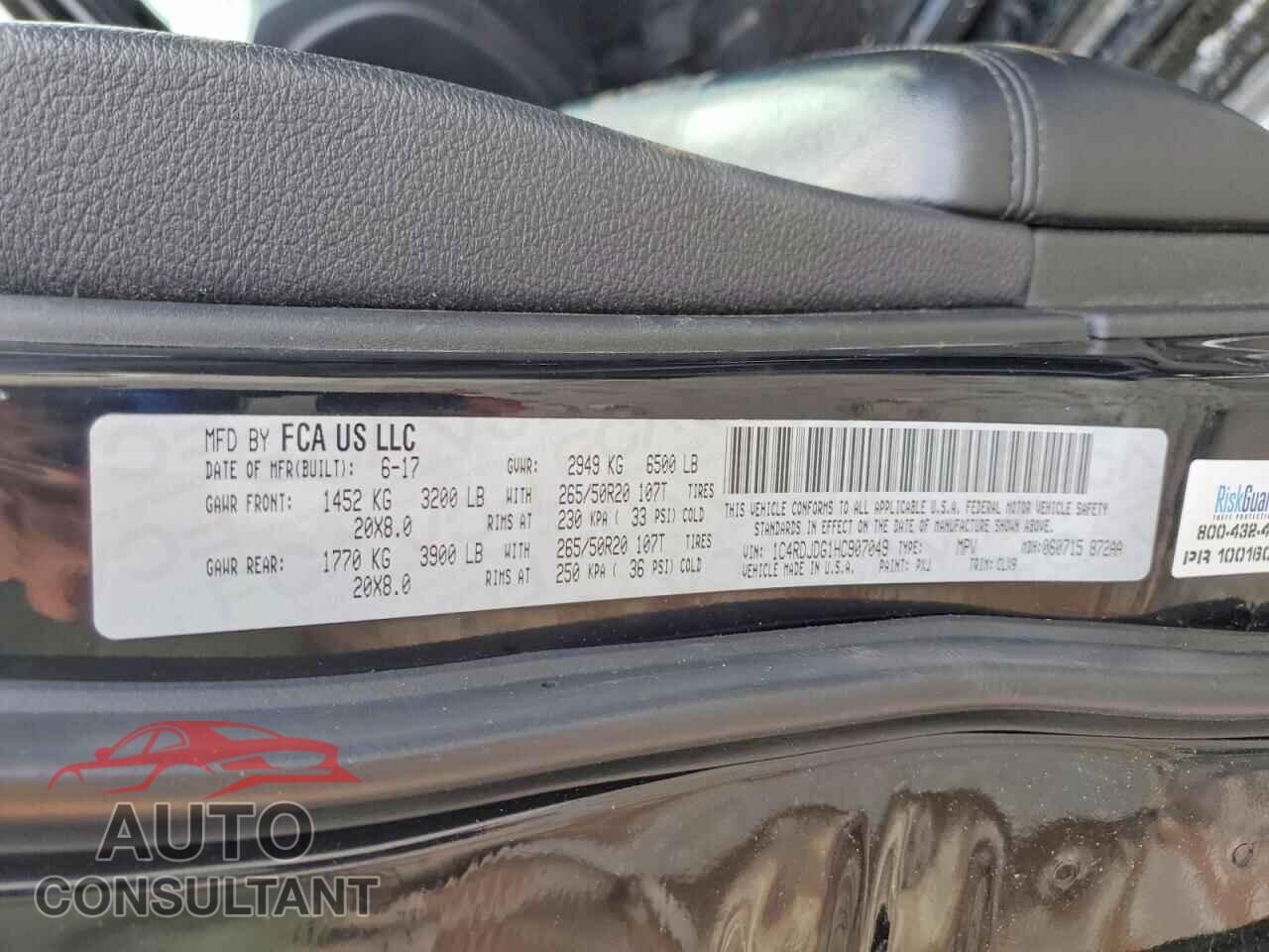 DODGE DURANGO 2017 - 1C4RDJDG1HC907049