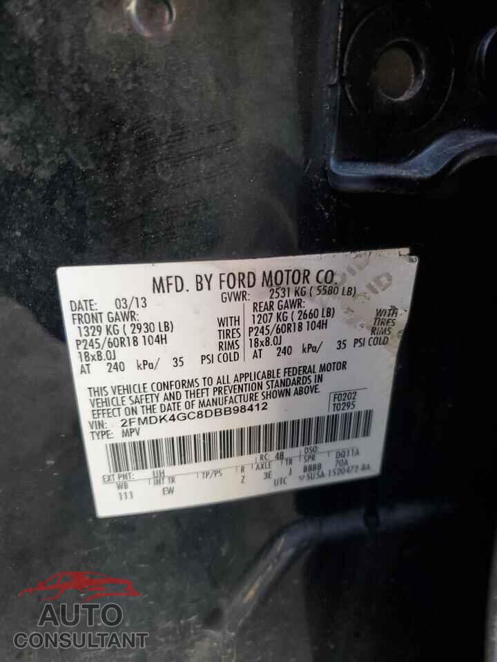 FORD EDGE 2013 - 2FMDK4GC8DBB98412