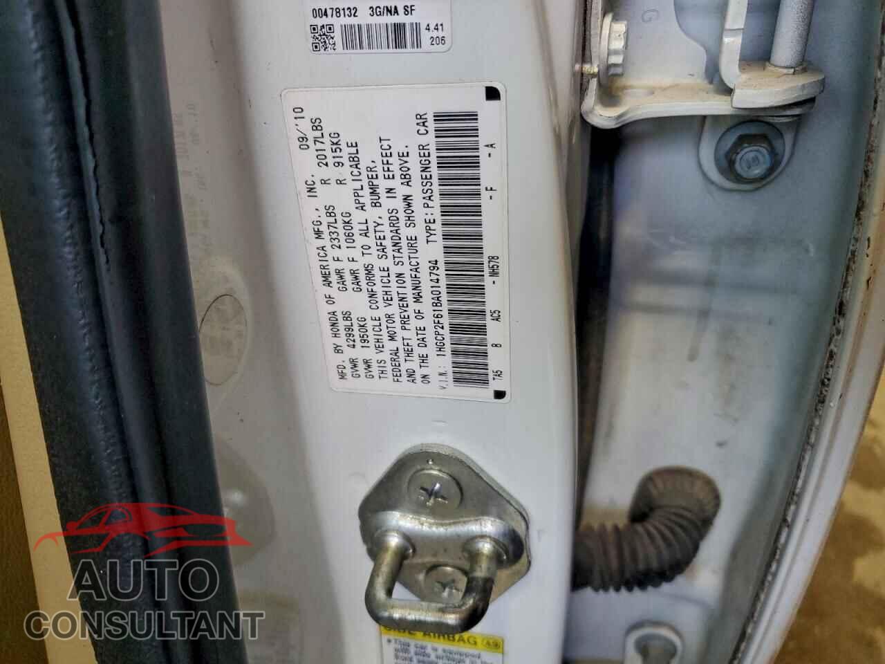 HONDA ACCORD 2011 - 1HGCP2F61BA014794