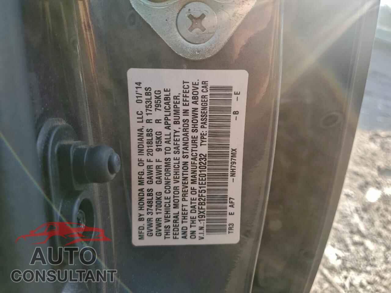 HONDA CIVIC 2014 - 19XFB2F51EE010232