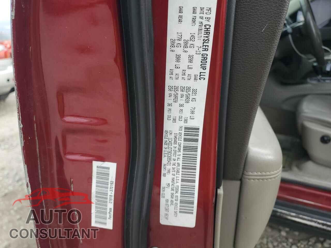 DODGE DURANGO 2013 - 1C4SDJDT9DC695431