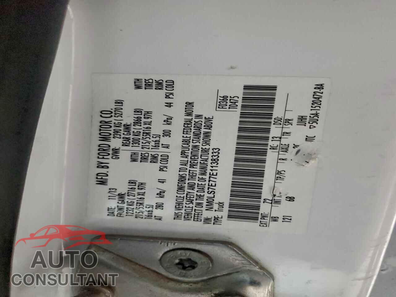 FORD TRANSIT 2014 - NM0LS7E77E1138333