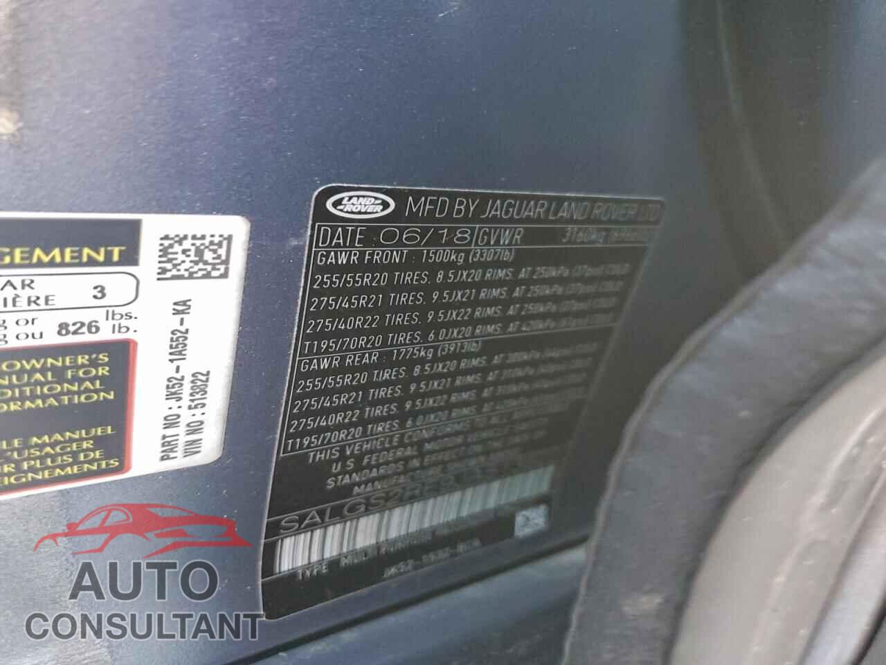 LAND ROVER RANGEROVER 2018 - SALGS2RE9JA513822
