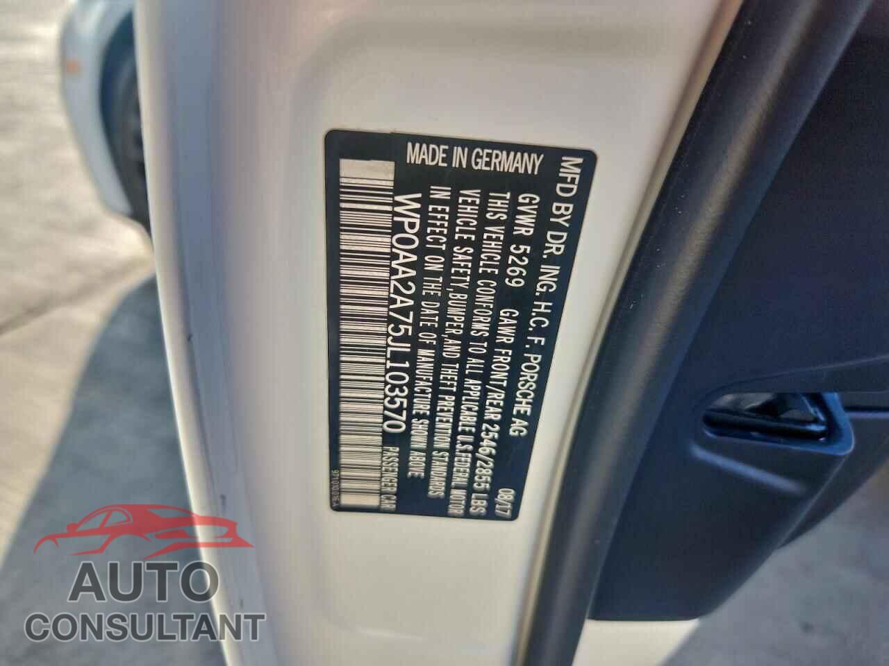 PORSCHE PANAMERA 2018 - WP0AA2A75JL103570