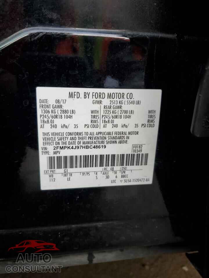 FORD EDGE 2017 - 2FMPK4J97HBC48619