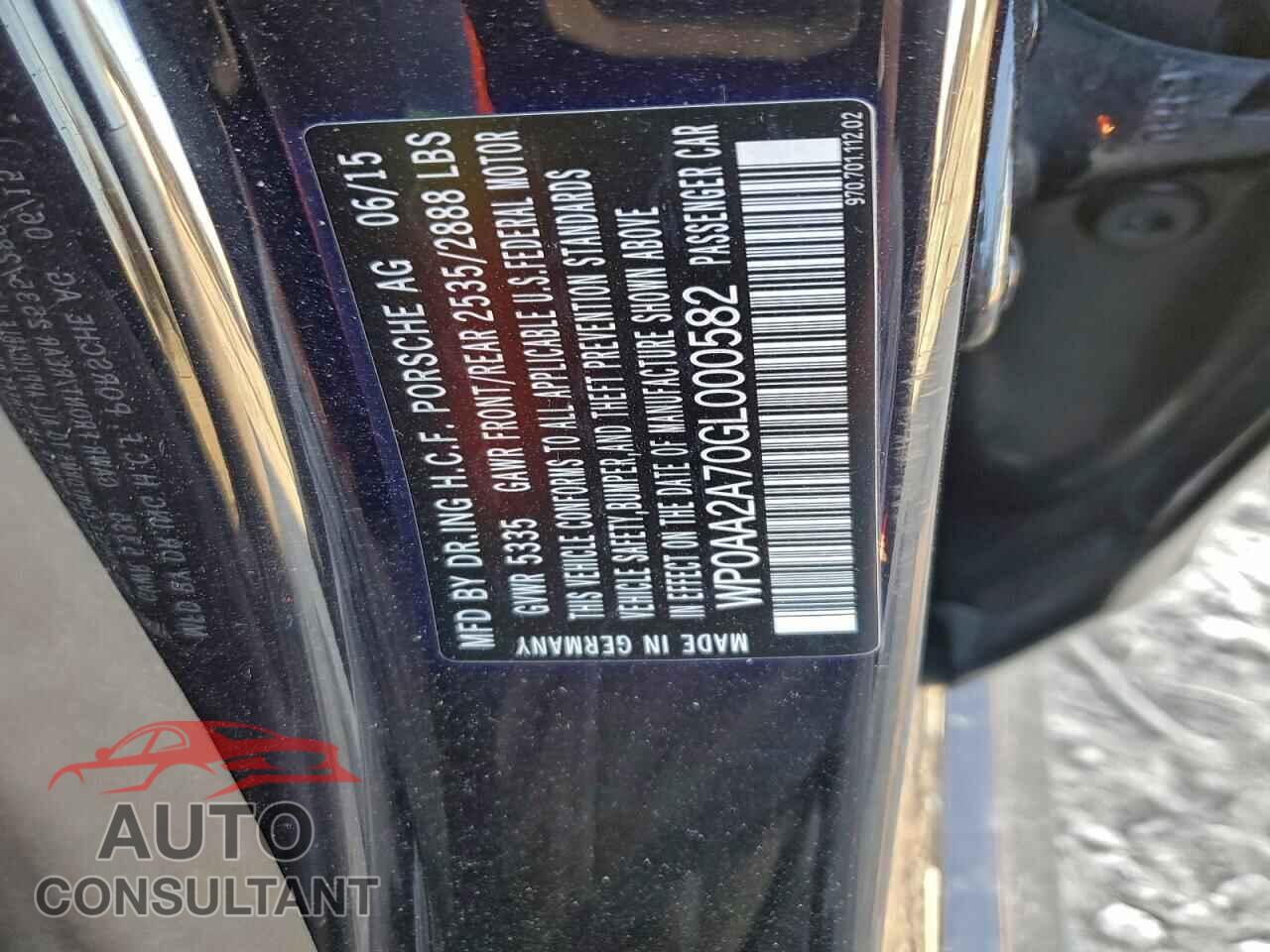 PORSCHE PANAMERA 2016 - WP0AA2A70GL000582