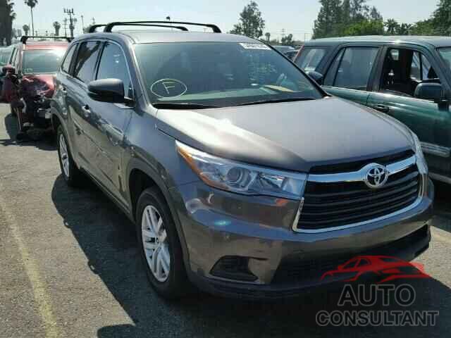 TOYOTA HIGHLANDER 2015 - 5TDZARFH8FS009427