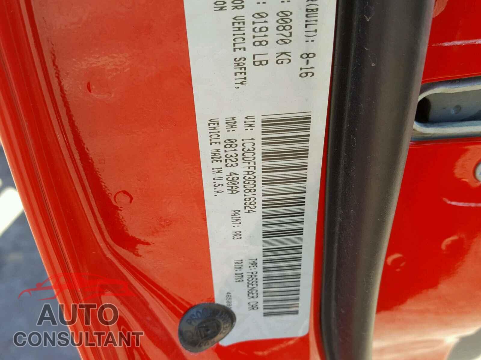 DODGE DART 2016 - 1C3CDFFA3GD816924