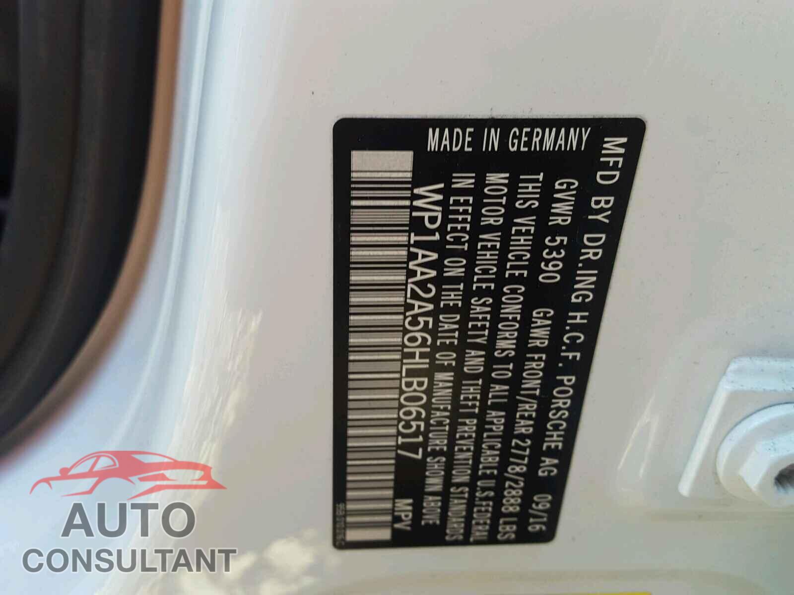 PORSCHE MACAN 2017 - WP1AA2A56HLB06517