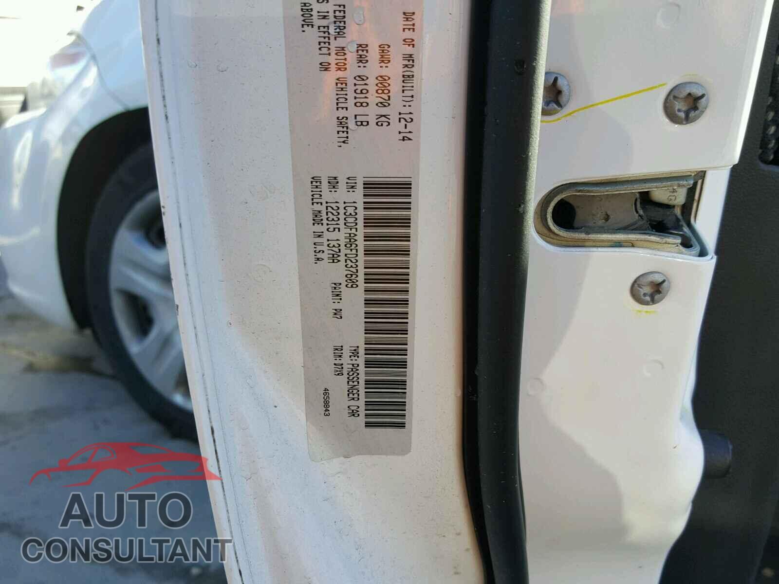 DODGE DART 2015 - 1C3CDFAA6FD237609