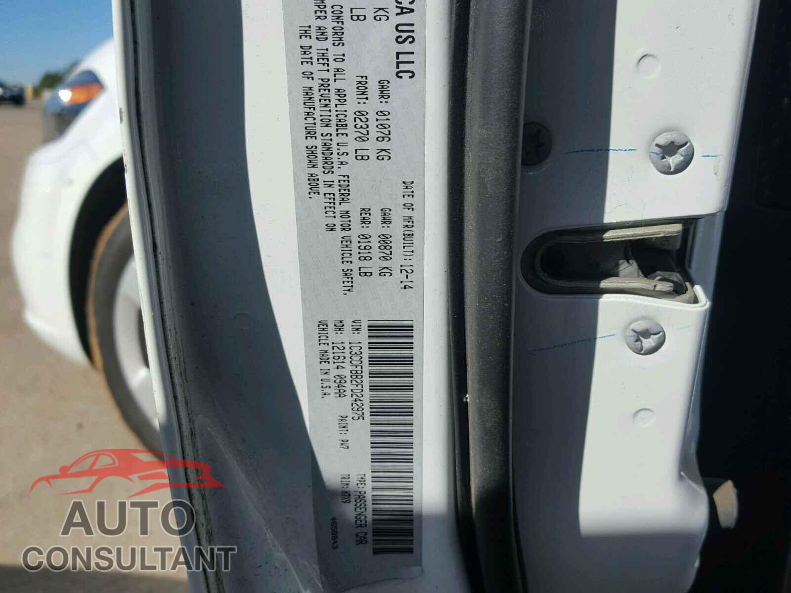 DODGE DART 2015 - 1C3CDFBB2FD242975