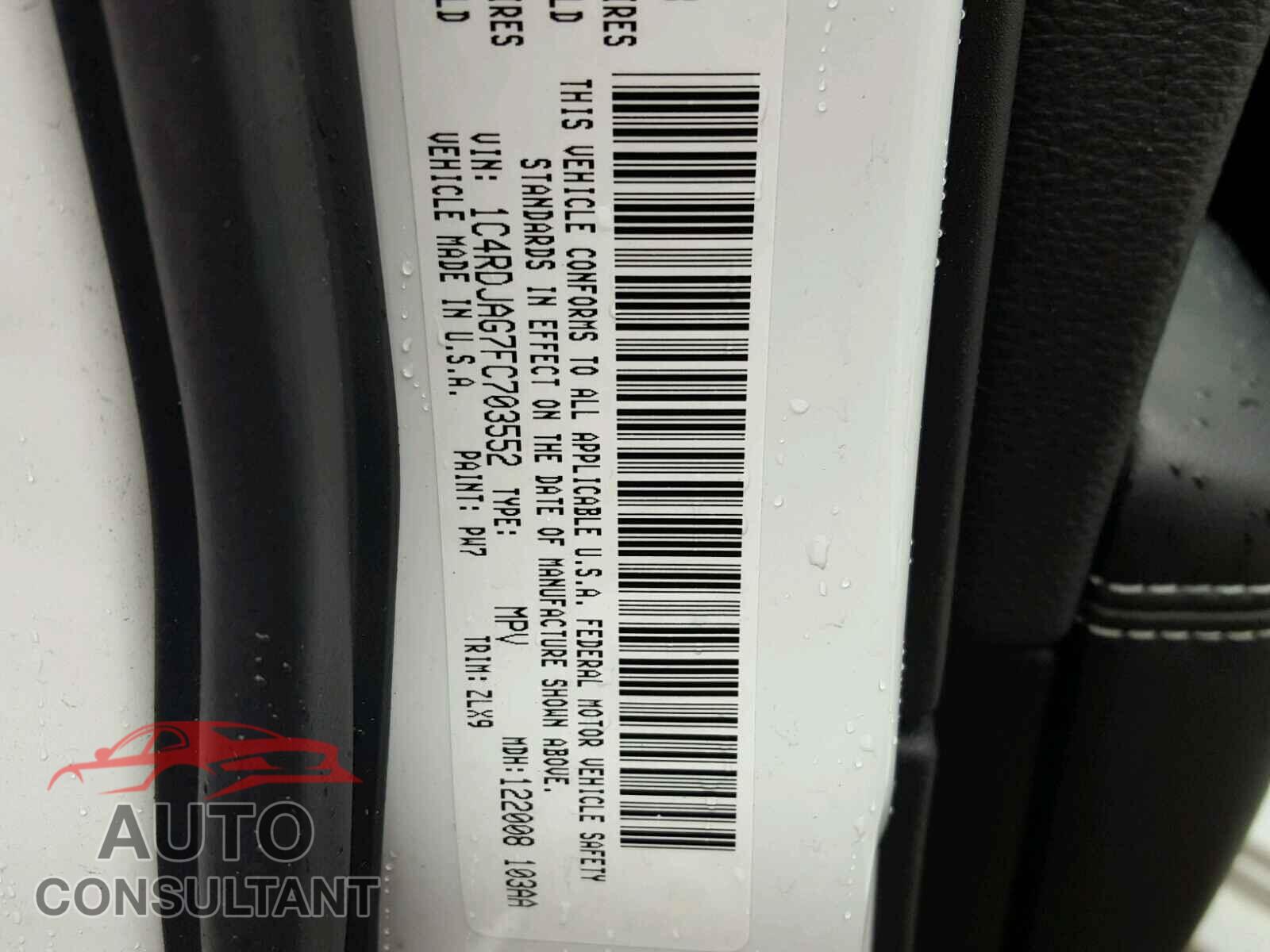 DODGE DURANGO 2015 - 1C4RDJAG7FC703552