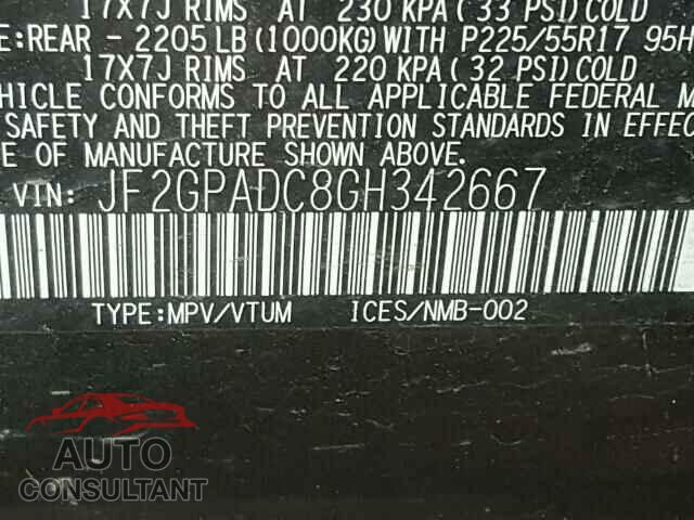 SUBARU ALL OTHER 2016 - JF2GPADC8GH342667