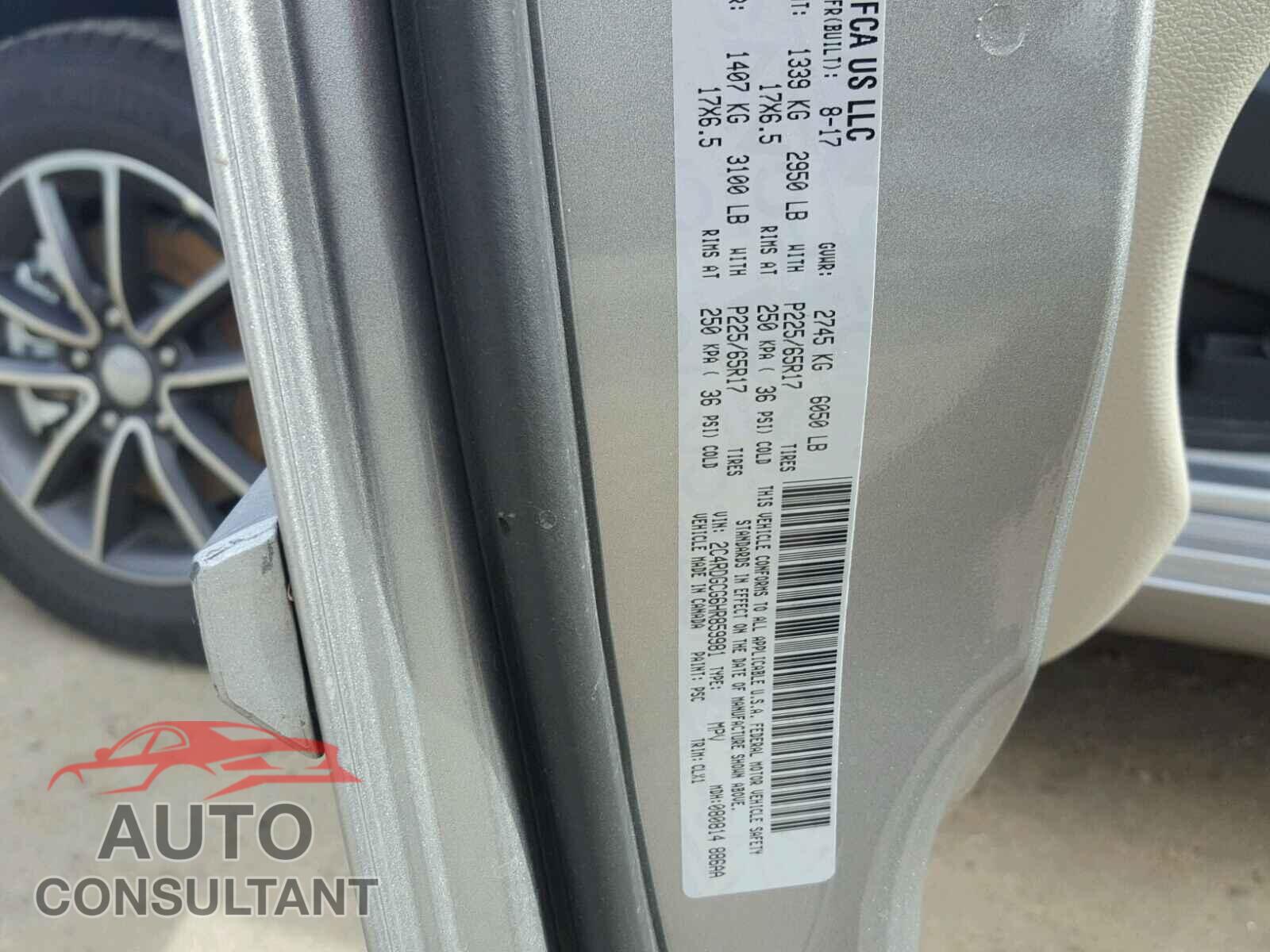 DODGE CARAVAN 2017 - 2C4RDGCG6HR859981