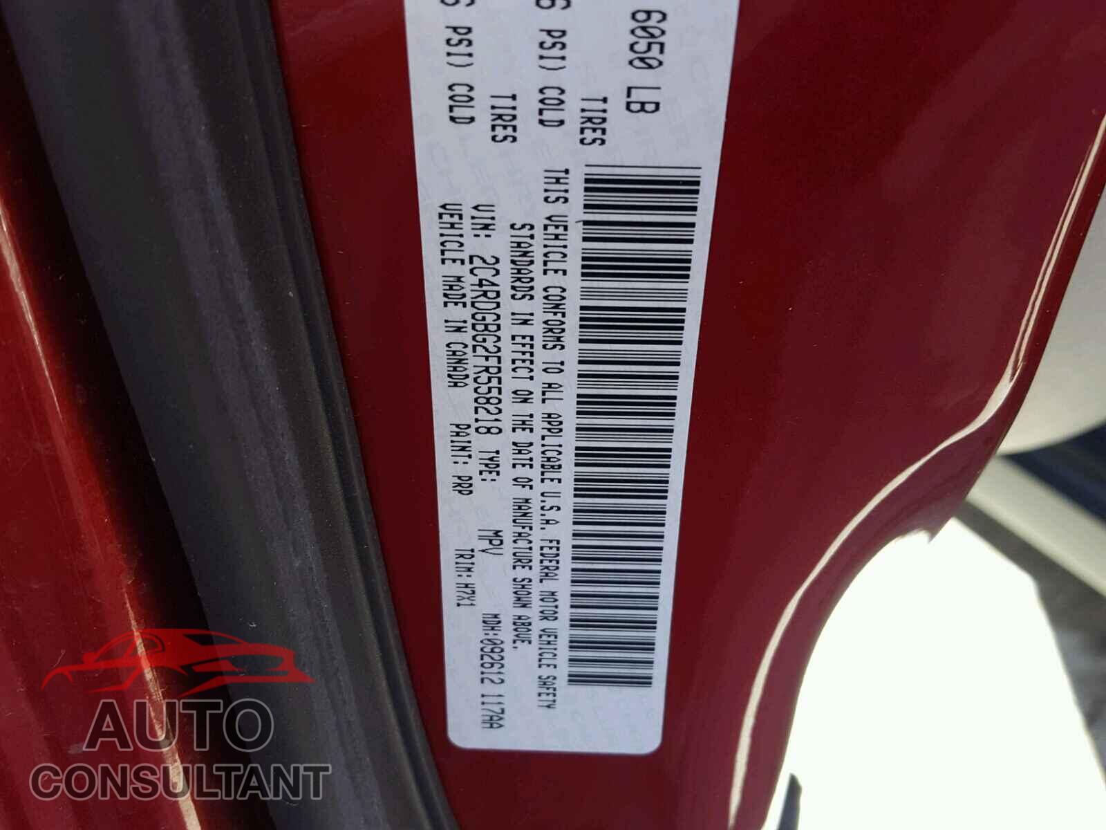 DODGE CARAVAN 2015 - 2C4RDGBG2FR558218