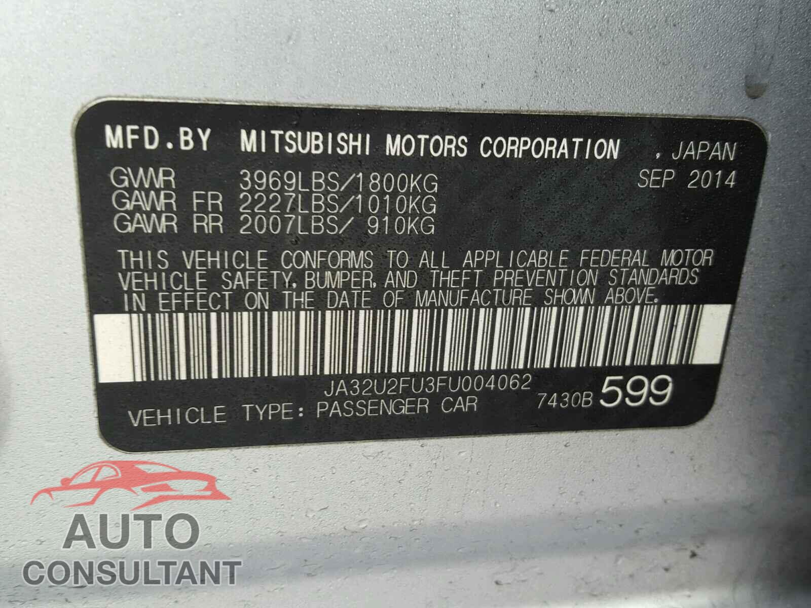 MITSUBISHI LANCER 2015 - JA32U2FU3FU004062