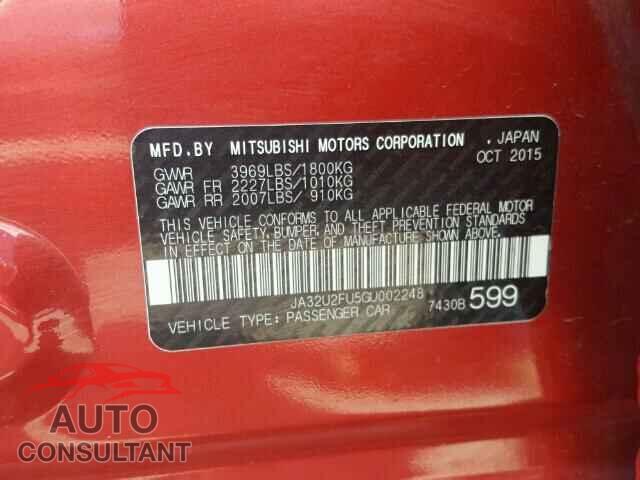 MITSUBISHI LANCER 2016 - JA32U2FU5GU002248