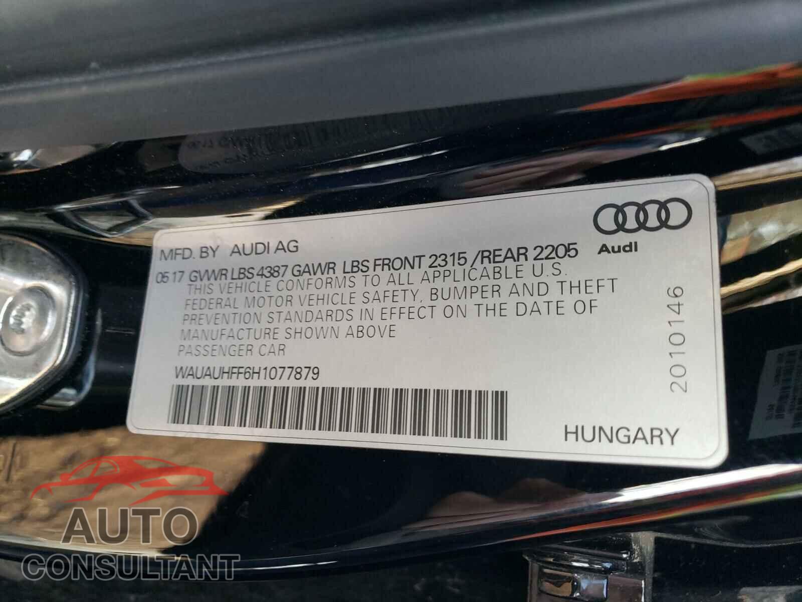 AUDI A3 2017 - WAUAUHFF6H1077879