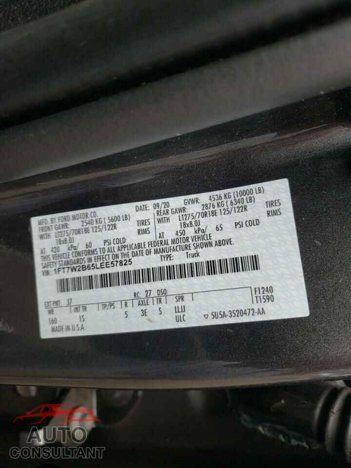 FORD F250 2020 - 1FT7W2B65LEE57825