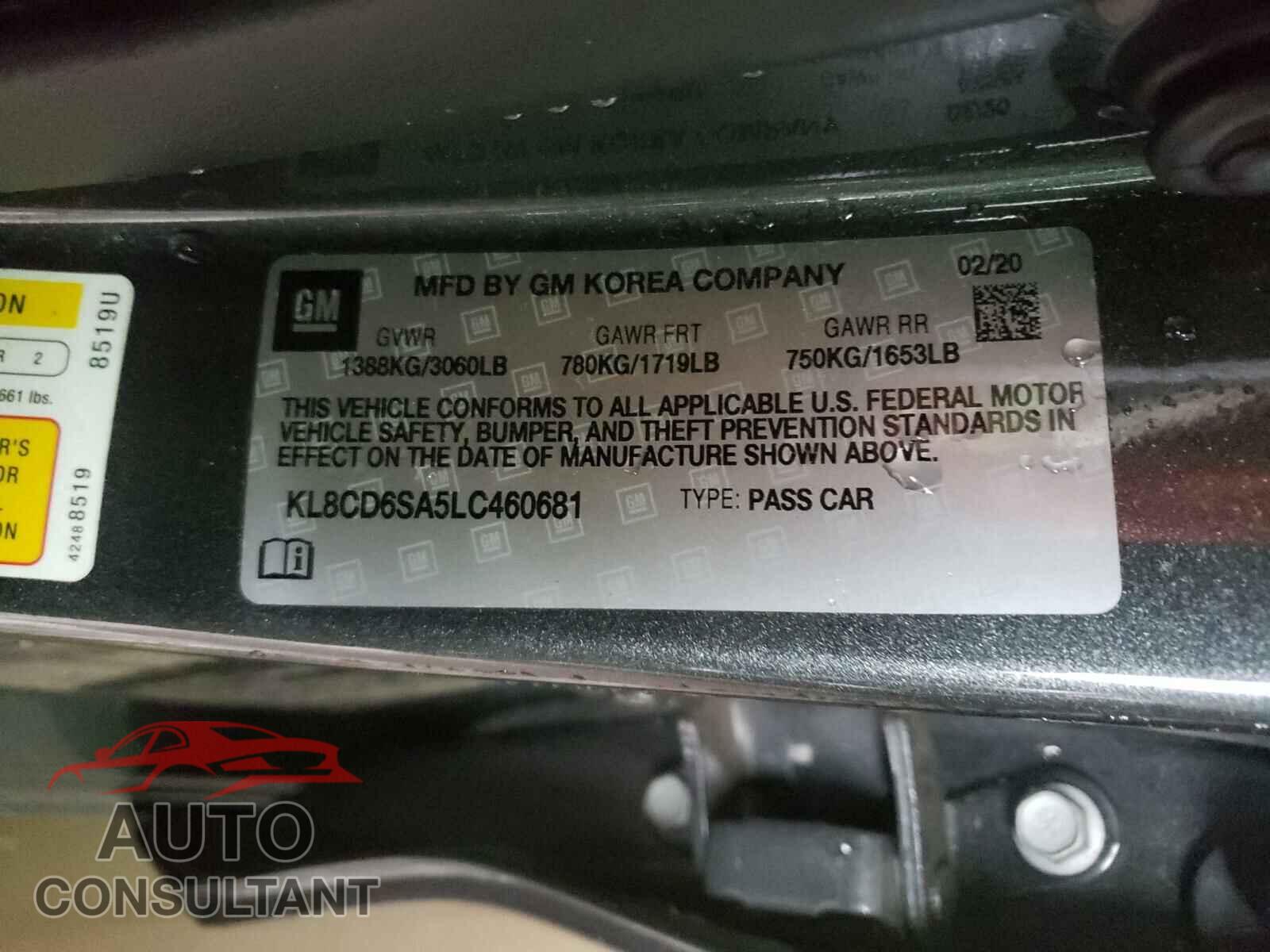 CHEVROLET SPARK 2020 - KL8CD6SA5LC460681